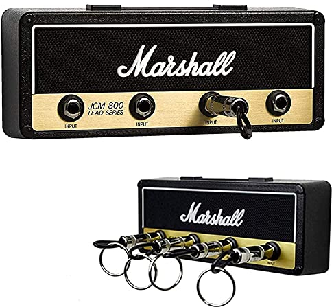 CattleBie Marshall Portachiavi a Parete Porta Chiavi da Muro Per Casa Jack II Rack 2.0 JCM800 Gancio Per Amplificatore Per Chitarra Articoli Attaccapanni da Muro, con 4 portachiavi, Nero