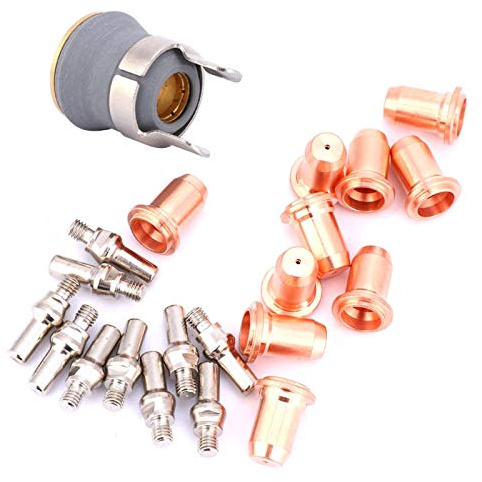 Plasmaschneidspitze, Plasmaschneidbrennerteile, 22 PCS PT60 PT40 Plasmaschneidbrenner-Verbrauchsmaterialien 1,0 mm Spitze Elektrodenschutzbecher-Abstand