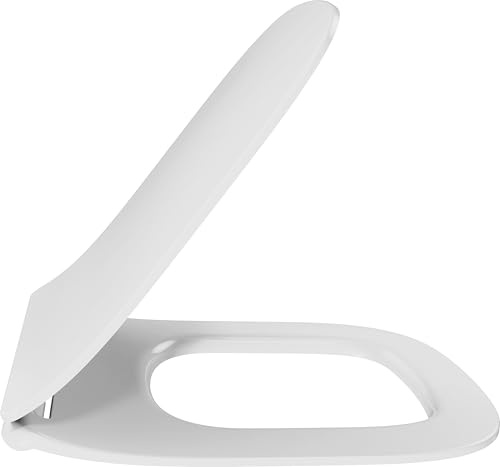 Jacob Delafon Abattant WC Struktura, Extra-Plat Frein de chute, Blanc | Descente progressive silencieuse, déclipsable pour un nettoyage facile