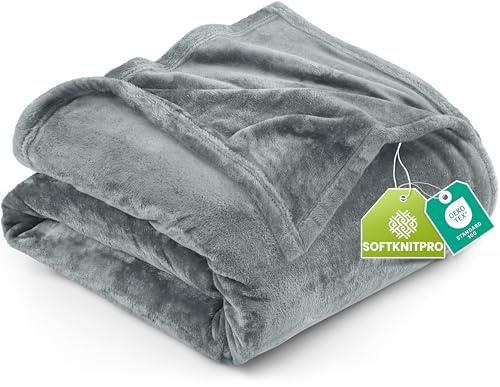 Utopia Bedding Fleece Blanket Queen Size Ash Grey (90x90 Inches) Ultra Soft Warm Lightweight Microfiber Breathable Anti-Static Cozy Bed Blanket, All-Season Home Decor Gift for Men & Women