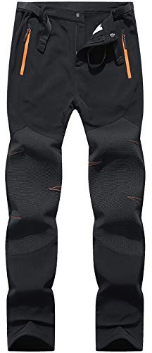 BenBoy Damen Wanderhose Wasserdicht Softshellhose Outdoorhose Winddicht Warm Gefüttert Winter Skihose Snowboardhose Trekkinghose,KZ2987W-Black-M