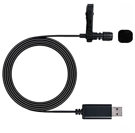 Calager Micrófono de grabación estéreo ampliamente compatible ligero USB audio video solapa micrófono accesorios de audio 150 cm