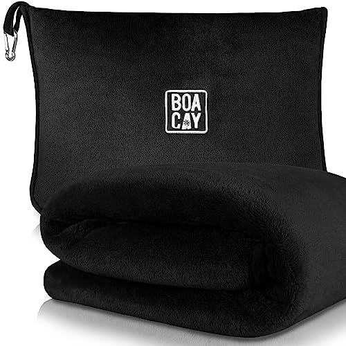 BOACAY Mjuk och Varm Resepläd för Flygplan och Bil - Långflygsviktigt för Kvinnor, Män, Barn - Kompakt Kudde med Bagageärm och Ryggsäcksklämma