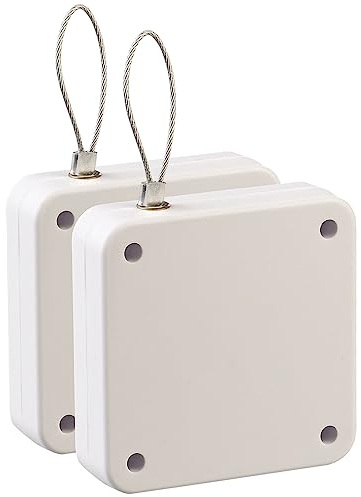 AGT Seilzug Türschließer: 2er-Set automat. Türschließer mit Tunnelzug, 1.200 g Zugkraft, weiß (Zimmertür, Zimmertürschließer, Toilette)