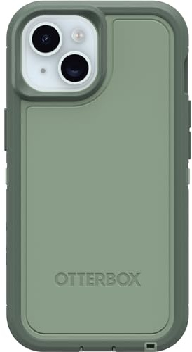 OtterBox Schutzhülle für iPhone 15, 14 und 13 Defender Series XT – Smaragd Isle (Grün), robust, rastet an MagSafe mit Schlüsselband