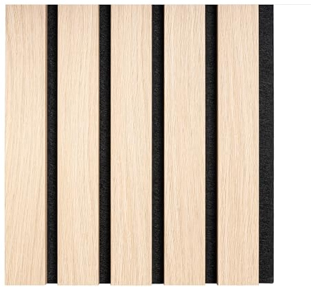 Tuda Grass Direct Premium Acoustic Wall Slatted 3D Wood Veneer Panels - 260cm x 30cm (2 Pack) - Light Oak