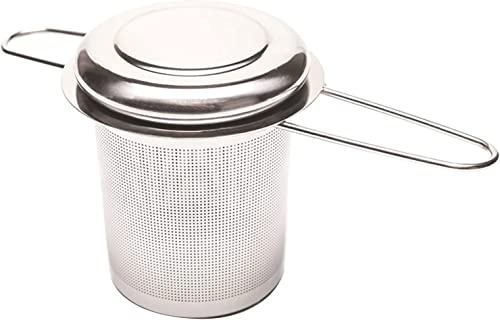 LEIXIUSM sieves strainers fine mesh Cup Foldable Handle Loose Leaf Reusable Accessories Stainless Steel Mug Easy-to-Clean Tea Maker with Screen with Cover