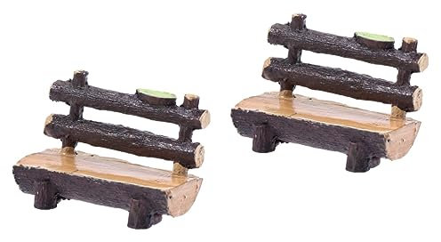 POPETPOP 2 Stücke Miniatur Landschaft Zubehör Harz Miniatur Bank Stuhl Für Pflanzen Dekorationen