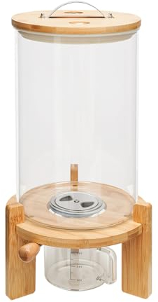 Reisspender Haferflocken Vorratstank GlaskornbehäLter KatzenfutterbehäLte Luftdicht Vorratsdosen Mit Bambus Deckel GewüRzdosen Set, KüChe AufbewahrungsgläSer FüR GewüRze Kaffee Zucker KöRner 7.5L
