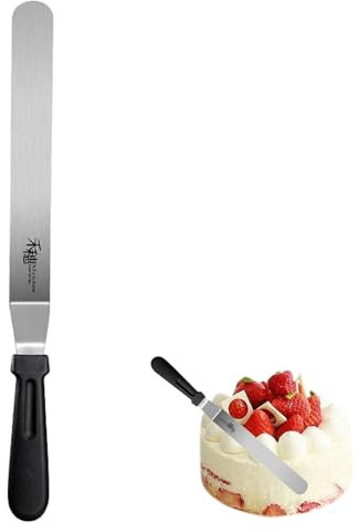 Spatule à glaçage professionnelle coudée avec lame en acier inoxydable – Couteau à glaçage épais avec poignée en plastique durable pour décoration de gâteaux, pâtisserie et pâtisserie