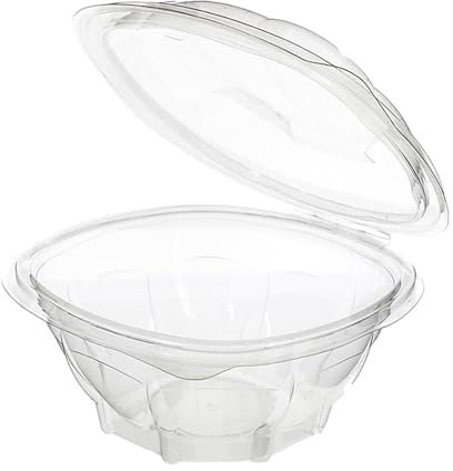 G.M. DISTRIBUZIONE 100 Vaschette Insalata da 750 ml con Coperchio, Vaschetta Contenitore PET Riciclabile per Asporto Ristorazione Cibo Alimenti