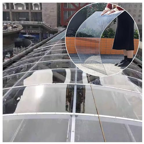 Transparente Regensichere Ersatzplatten,Glasfaser-Tageslichtplatten,Durchsichtige FRP- -Dachplatte,für Wintergarten,Carport, Terrasse,Freien,Vordächer,Fenster,Balkon(Size:40*100 cm,Color:Clear：2.5 mm)