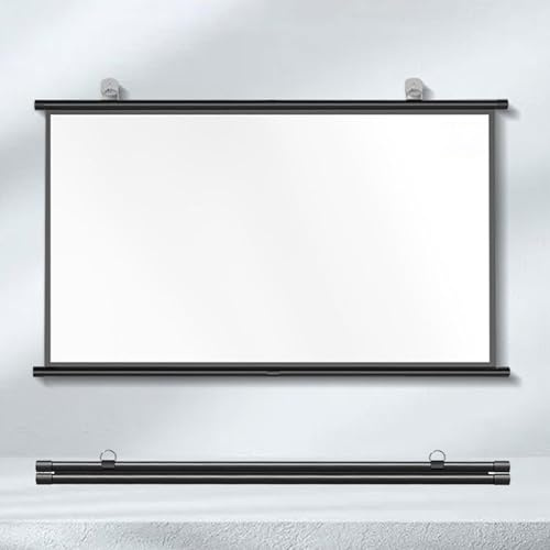 Rollo-Leinwand 2.5 Gain, Outdoor-Projektionsleinwand 16:9/4:3 HD, 4K Ultra HDR 3D, Knitterfest Beamer Leinwand, Tragbare Faltbar Anti-Falten Projektions-Bildschirm