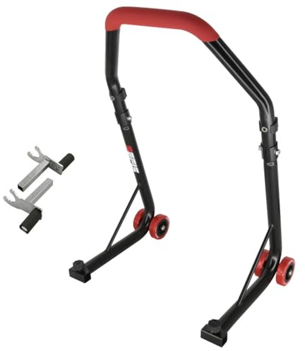SEFIS D18 Motorradständer Set Vorderrad Motorradheber Serviceständer Heck Motorrad montageständer vorne Motorrad ständer Set Motorrad aufbocken (Rot, 2in1)