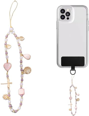 CULEO Cordini e cinturini da polso per cellulari,Catena per cellulare in colore cristallo abbinato, cordino corto