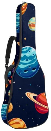 Gitarrentasche mit Kaktus-Topfpflanzenmuster, gepolsterter Rucksack für Akustikgitarre, Rucksack mit verstellbaren Schultergurttaschen, Mehrfarbig 04, 42.9x16.9x4.7 in, Lässiger Tagesrucksack