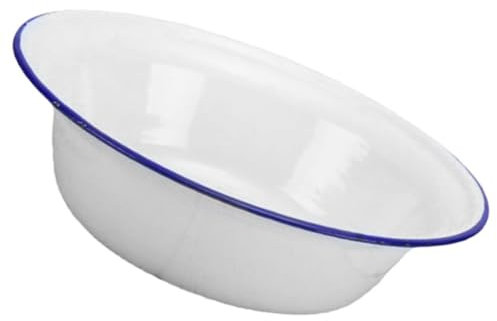 MAGICLULU Enamel Round Deep Pie Plate 22cm Vintage Cooking Basin Oven-Safe Baking Dish for Mince Pies and Roasting Kitchen Use