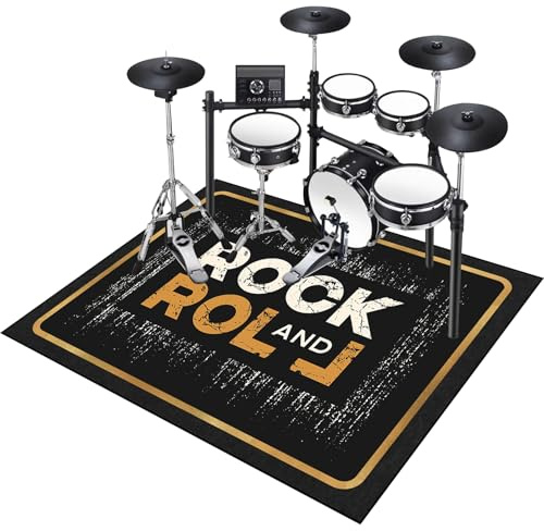 KQIEJUY Tappeto per Batteria Acustica Tappeto a Tamburo Tappeto Drum Strumenti Musicali Coperta Antiscivolo Tappetini per Batterie Tappetino per Tamburo Insonorizzato Tappeti per Batteria 120 x 70 cm