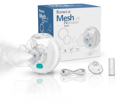 Kowca Tragbarer Mesh Inhalator & Inhalationsgerät – Ultra Leiser Vernebler für Kinder & Erwachsene, USB-C Aufladbar, Handlich für Reise & Zuhause (statt Luftbefeuchter)