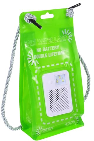 Grüne Salzwasserlampe für Kinder mit Salzbeutel und Lanyard | Salzwasserelektrolyse Technologie, Opp Pet Abs Gehäuse, für Outdoor Abenteuer und Treffen