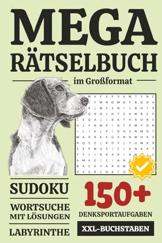 Mega Rätselbuch in Großformat: Sudoku, Wortsuche Mit Lösungen, Labyrinthe - XXL Buchstaben