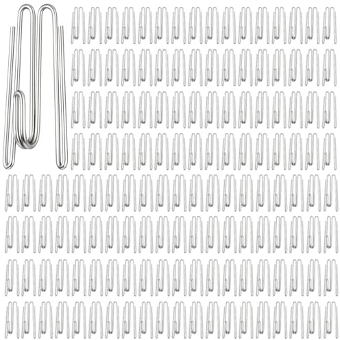 SHENLIU 150 Pcs Stainless Steel Curtain Pleat Hook, Drapery Hooks Traverse Pleater, Drapery Clasp and Pin, Curtain Pleater Tape Hook, 2 Prongs Pinch Pleat Clips Hooks for Window Door Bathroom Curtains