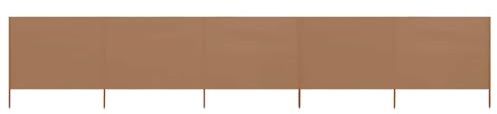 Brise-Vent Extérieur 5 Panneaux,Tissu Non Tissé Résistant et Piquets en Bois,Brise Vue Camping et Brise Vent de Plage,Protection Contre Le Vent,Panneau Occultant Extérieur,Couleur Taupe,600 x 160 cm