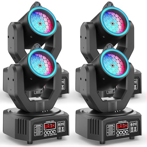 Lyre LED 30W Mini luz Disco Dot Beam con cabeza móvil, juegos de luz LED RGB con control remoto luz de efecto Gobo con apertura DMX512 para escena fiesta club DJ 4PCS
