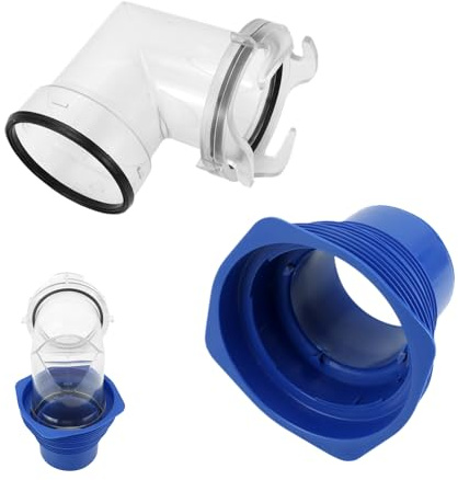 Adattatore per tubo fognario per camper, gomito trasparente per tubo dell'acqua con adattatore 4 in 1, connettore per tubo di scarico del rimorchio, per scarico esterno, roulotte, camper, rimorchio