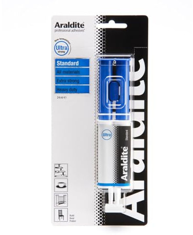 Araldite Precision Syringe, Extra-Strong, impact resistance, Reliable DIY Repairs, Precision Craft Projects, Metal-to-Metal Joining, Wood, Glass, Fast Setting Performance, Easy Application, 24ml