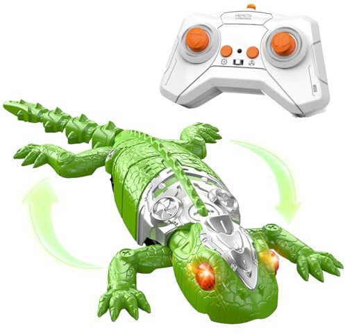 YOUYIKE Gecko Radiocommandé, LED Lumineux Jouet Interactif Animal Enfant Lezard Telecommande Qui Grimpe au Mur Gecko Qui Rampe sur Le Sol et Les Murs pour Jeux Enfant 3 Ans Cadeau