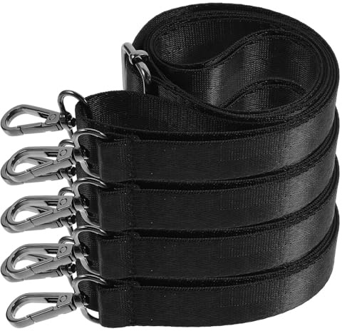 TOKIDNY Verstellbare Elastische Beingurte Schwarze Befestigungsbänder 4 Stück aus Nylon mit Drehbarem Metallverschluss für Pferdedecken