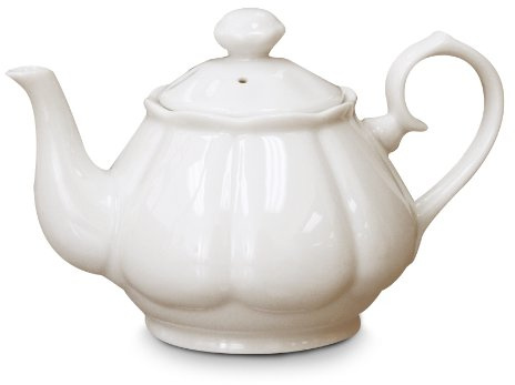 English Tea Store Diana White Porcelain Teapot, 2 Cup, Microwave Safe