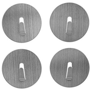 Magnosphere Magnethaken MINI-SPOT Ø 4cm, extra stark, verschieden Farben - 4er Set - für den alltäglichen Gebrauch, Farben:Edelstahl