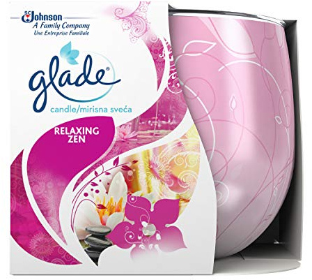 Glade Jar Candle, Scented Candle Infused with Essential Oils, Up to 31 Hour Burn Time, Relaxing Zen, 120g