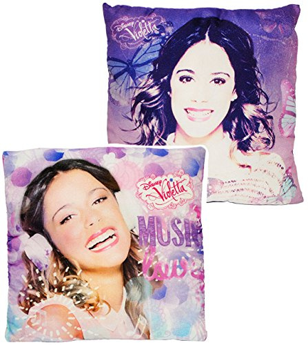 alles-meine.de GmbH 1 Stück Kissen - Violetta - Kuschelkissen - Schmusekissen/Sitzkissen - sehr weich - für Mädchen - Martina Stoessel - Reisekissen/Autokissen - Kinder..