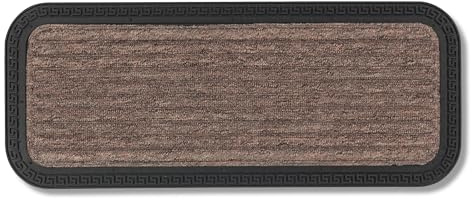 Fußmatte Außen & Innen - 25x60 cm - Braun Linien - Sauberlauf Türmatte rutschfest - Schmutzfangmatte sehr strapazierfähig - Fussmatte aussen Stufen