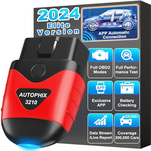 AUTOPHIX 3210 Bluetooth OBD2 Scanner Enhanced Universal Car Code Readers & Scan Tools Diagnostic Scanner with Performance Test Battery Test Check Engine Light Exclusive APP for iPhone, iPad & Android