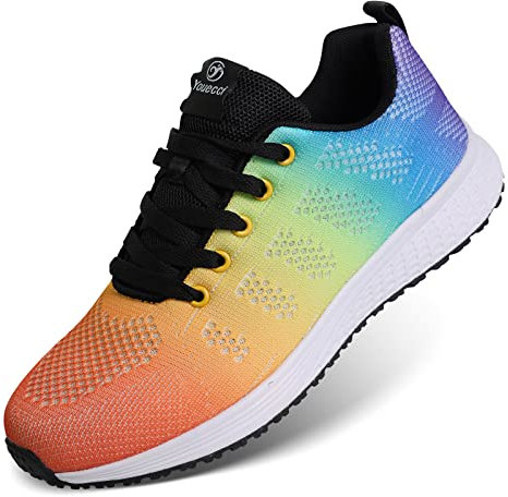 Sportskor för kvinnor atletiska löparskor andningsbara luftkudde sneakers mode sport gym träningsskor, A08 flerfärgad, 39 EU