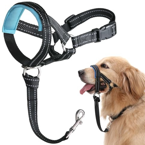 BARKLESS Dog Head Collar, No Pull Head Halter with Soft Padding, Reflective Soft Padded Snout Harness for Small and Medium Dogs