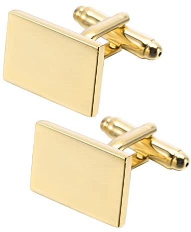 Jonwo Classique Rectangle Brillant Métal Boutons de Manchettes Homme en Coffret Cadeau Cufflinks Bijoux pour Mariage Affaires Chemise Robe Cadeau Anniversaire