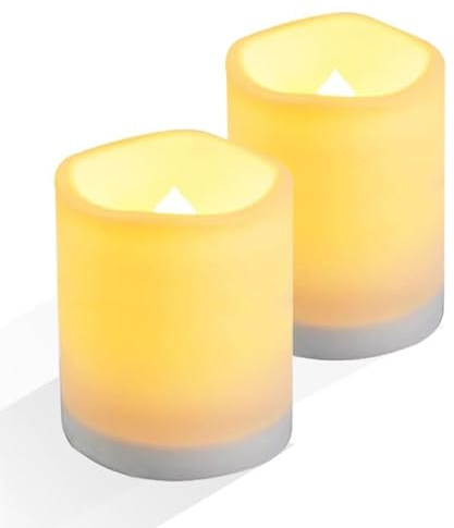 salipt Luci a Candela a Energia Solare, a Energia Solare Senza Fiamma Impermeabili, Per Esterni, Matrimoni, Natale, Halloween, Decorazioni per Feste, Luce Bianca Calda, US 2 Pezzi