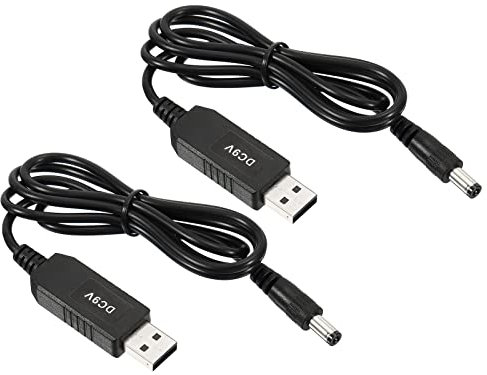 PATIKIL 6W 1A USB Step Up Tensione Convertitore, 2pz DC 5V To DC 9V Alimentazione Alimentazione Adattatore Jack 5.5x2.5mm Cavo per Router LED Lampada Altoparlanti