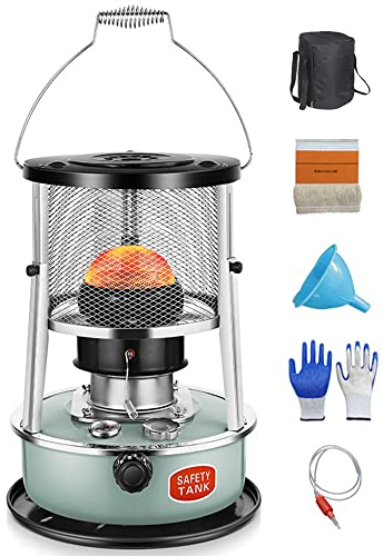 JOJAN 4.5L Réchauffeur De Poêle Au Kérosène Portable Léger Poele A Petrole Non Électrique Chauffage Au Pétrole avec Mèche, Four À Pétrole pour Extérieur