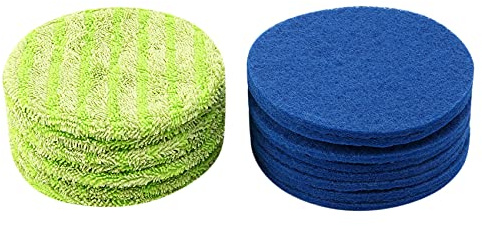 Jojomino Almohadilla de repuesto para barredora eléctrica inalámbrica para fregona eléctrica, almohadilla de repuesto para fregona eléctrica, incluye 8 alfombrillas de microfibra y 8 juntas de uso en