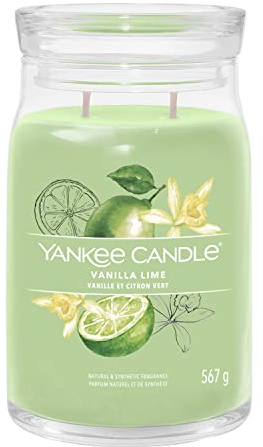 Yankee Candle Signature Duftkerze | große Kerze mit langer Brenndauer „Vanilla Lime“ | Soja-Wachs-Mix | Perfekte Geschenke für Frauen