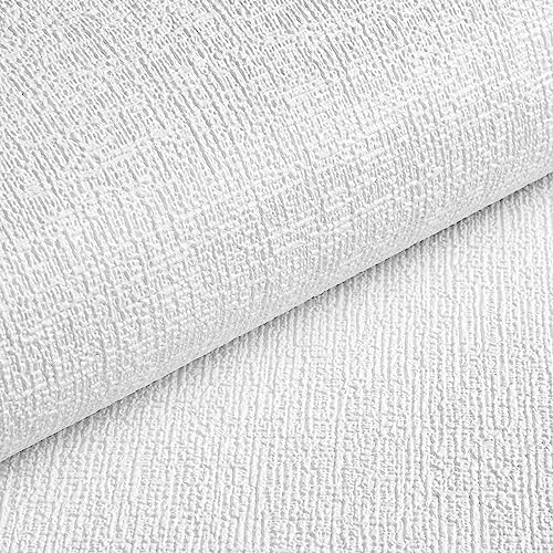 Livelynine Spessa Carta da Parati Adesiva Muro Bianco Rilievo Rivestimento Parete Adesivo 3D Carta Parati Adesiva Muro Camera da Letto Salotto Soffitto Rotolo Adesivo Muri Bianco 45CMx2M