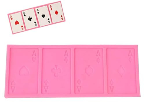 Stampi in Silicone per Carte Da Poker Forma Di Poker Stampo per Torte Stampo in Silicone per Alimenti Bakeware per Torte Fai-Da-Te Fondenti Biscotti Budino Di Zucchero Cioccolato Caramelle