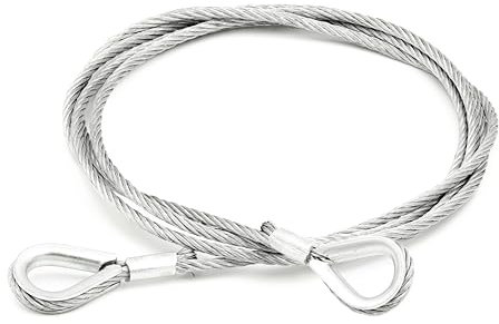ALFA LOGISTIK Drahtseil mit Kauschen 6mm Durchmesser 2m Länge - Stahlseil mit Ösen - Drahtseil mit Kauschen - Anschlagseil