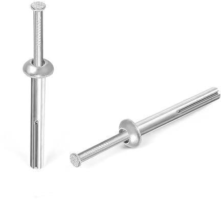 1/4 x 3/4 Hammer Drive Nail in Anchors, Cement Hammering Anchors, Zinc Alloy, 50 PCS